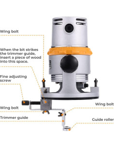 Router de Madera Hoteche P800910A 1500W Base Fija 12.5A 2