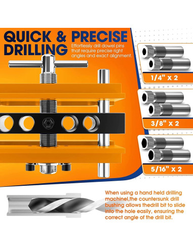 Plantilla de Dowel Autocentrante TRAVEANT 1.11 kg Naranja