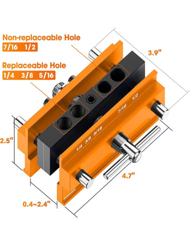 Plantilla de Dowel Autocentrante TRAVEANT 1.11 kg Naranja