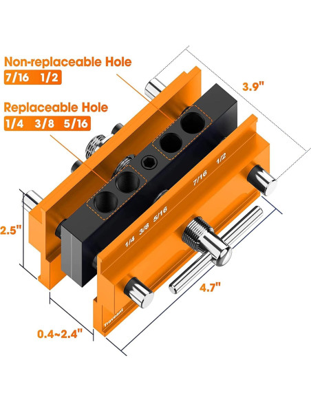 Plantilla de Dowel Autocentrante TRAVEANT 1.11 kg Naranja