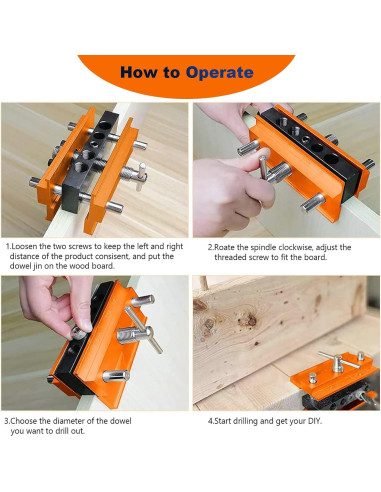 Plantilla de Dowel Autocentrante TRAVEANT 1.11 kg Naranja