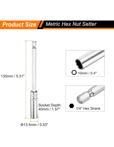 Broca de Conductor de Tuercas 10mm Hexagonal HARFINGTON