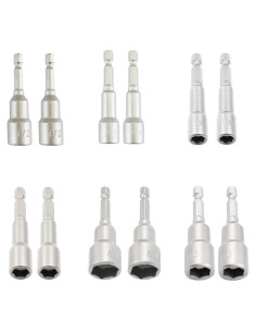 Juego de 12 Brocas Hexagonales Magnéticas YiiSeeJo 6 Tamaños