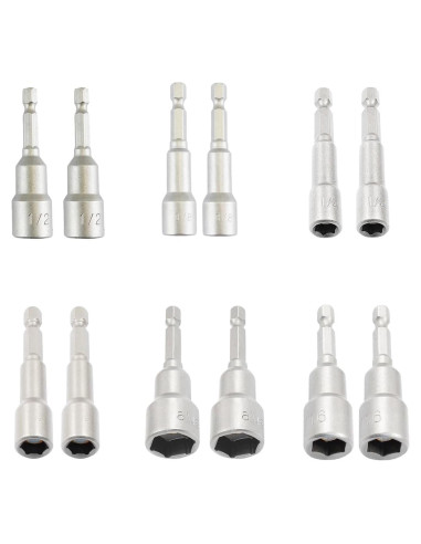 Juego de 12 Brocas Hexagonales Magnéticas YiiSeeJo 6 Tamaños