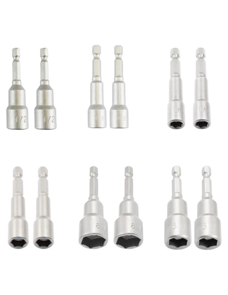 Juego de 12 Brocas Hexagonales Magnéticas YiiSeeJo 6 Tamaños