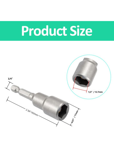 Juego de 12 Brocas Hexagonales Magnéticas YiiSeeJo 6 Tamaños