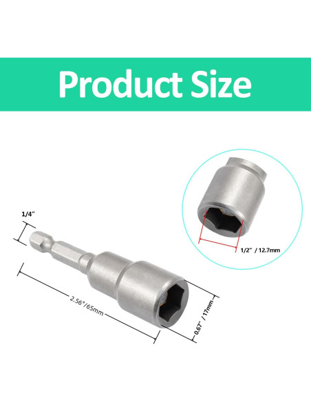 Juego de 12 Brocas Hexagonales Magnéticas YiiSeeJo 6 Tamaños
