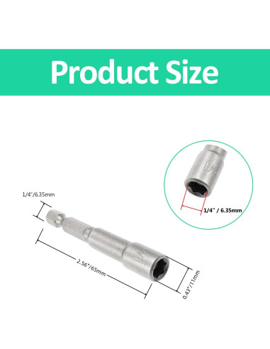 Juego de 12 Brocas Hexagonales Magnéticas YiiSeeJo 6 Tamaños