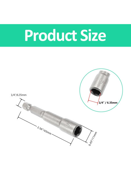 Juego de 12 Brocas Hexagonales Magnéticas YiiSeeJo 6 Tamaños