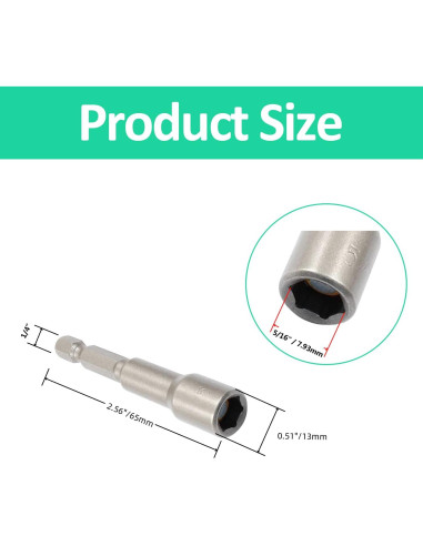 Juego de 12 Brocas Hexagonales Magnéticas YiiSeeJo 6 Tamaños