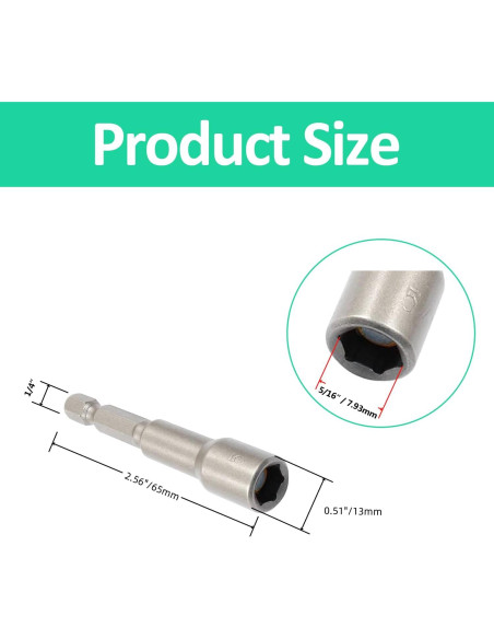 Juego de 12 Brocas Hexagonales Magnéticas YiiSeeJo 6 Tamaños