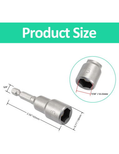 Juego de 12 Brocas Hexagonales Magnéticas YiiSeeJo 6 Tamaños