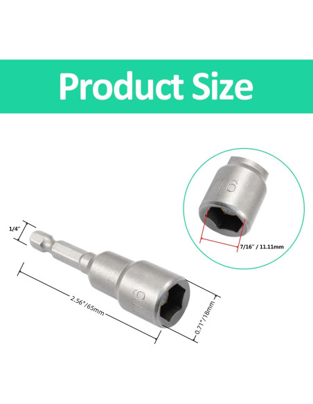 Juego de 12 Brocas Hexagonales Magnéticas YiiSeeJo 6 Tamaños