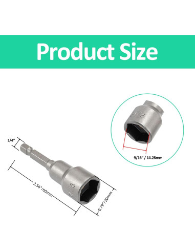 Juego de 12 Brocas Hexagonales Magnéticas YiiSeeJo 6 Tamaños