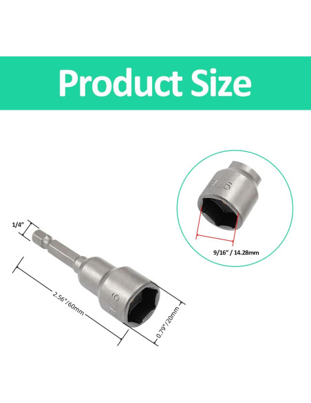 Juego de 12 Brocas Hexagonales Magnéticas YiiSeeJo 6 Tamaños