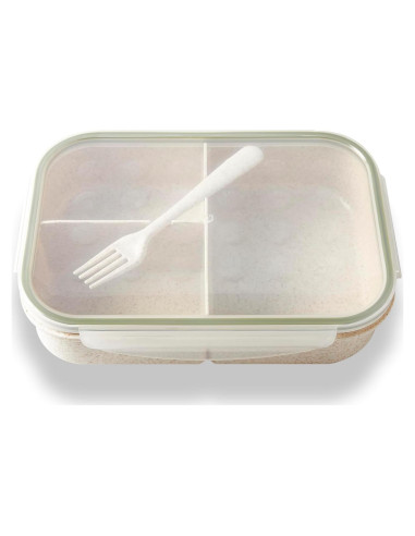 Caja Bento SEVENY Fibra de Trigo Natural Blanca 1.15L