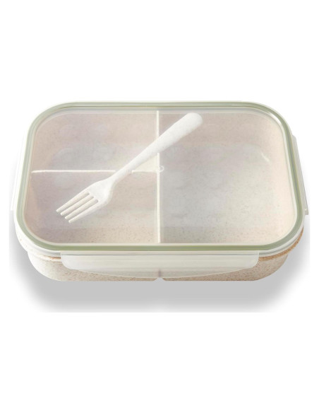 Caja Bento SEVENY Fibra de Trigo Natural Blanca 1.15L Caja Bento SEVENY Fibra de Trigo Natural Blanca 1.15L