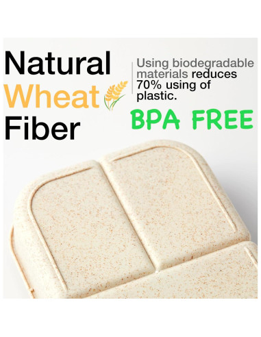 Caja Bento SEVENY Fibra de Trigo Natural Blanca 1.15L