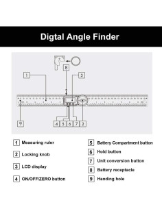Buscador de Ángulo Digital NORTOOLS 7" (200mm) Acero Inoxidable 2