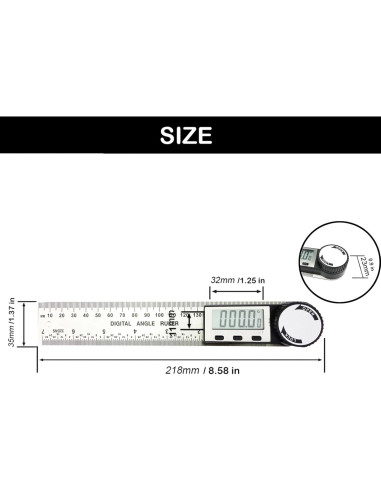 Buscador de Ángulo Digital NORTOOLS 7" (200mm) Acero Inoxidable