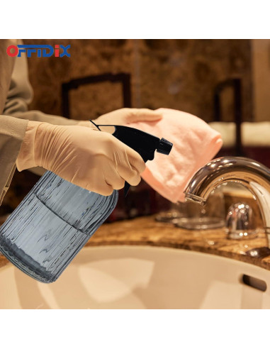 Botella Spray de Vidrio OFFIDIX 0.4L Boquilla Ajustable Gris