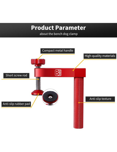 Abrazadera de perro de banco BGASNW 19 mm sin marcas