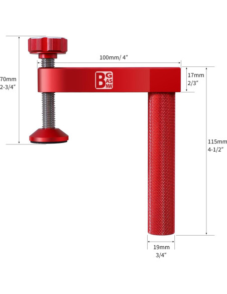 Abrazadera de perro de banco BGASNW 19 mm sin marcas