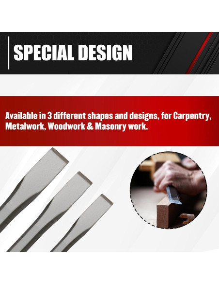 C&T Set de Cinceles Fríos 3 Piezas 9.5, 12.7, 15.9 mm