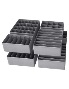 Organizador de Cajones Bazasa 8 Piezas Plegable Gris