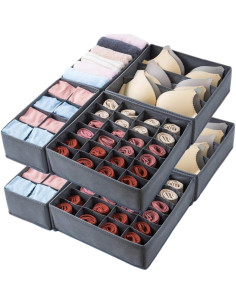 Organizador de Cajones Bazasa 8 Piezas Plegable Gris 2