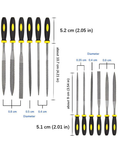 Kit de Lima de Madera ADVcer - 12 Archivos Metálicos con Estuche