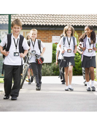 50 Cintas Negras Nylon SzJias para Insignias con Gancho Giratorio