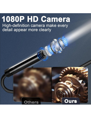 Cámara Endoscópica COOVIE 5m 1920P IP67 con Luz LED 8mm