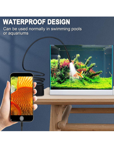 Cámara Endoscópica COOVIE 5m 1920P IP67 con Luz LED 8mm