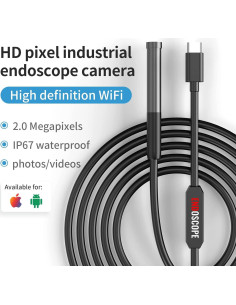 Cámara de Endoscopio SIBOST 9.8ft HD IP67 con Luz LED 2