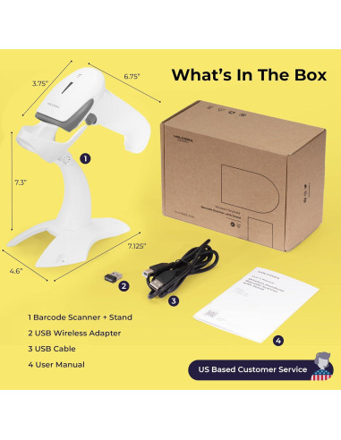 Escáner de Código de Barras Inalámbrico Volcora 2D USB Bluetooth