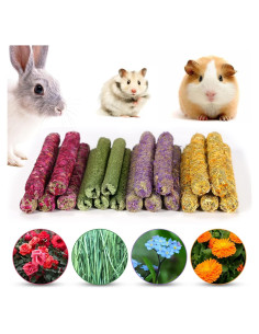 Juguetes de Masticar para Conejos PStarDMoon - 20 Palitos de Heno