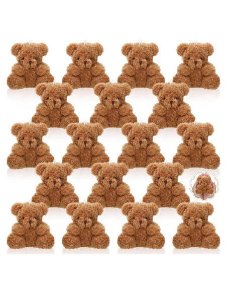20 Mini Osos de Peluche Chivao 10 cm Marrón para Fiestas 20 Mini Osos de Peluche Chivao 10 cm Marrón para Fiestas