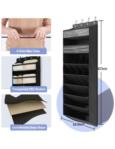 Organizador de Zapatos Colgante ANKEVIN Negro 8 Niveles 26 Compartimentos 2