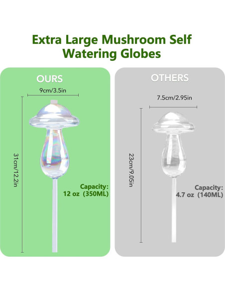 2 PCS Esferas de Riego Automáticas Histely 350ML Vidrio Iridiscente