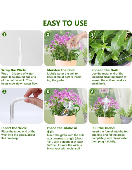 2 PCS Esferas de Riego Automáticas Histely 350ML Vidrio Iridiscente