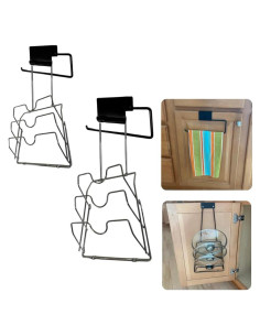 Organizador de Tapas de Olla Evelots 2 en 1 Negro - Estante de Puerta