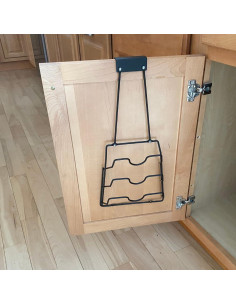 Organizador de Tapas de Olla Evelots 2 en 1 Negro - Estante de Puerta 2