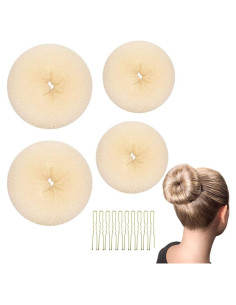 Kit Hacedor de Moño de Donut LHAAAYF 4 Piezas con Horquillas