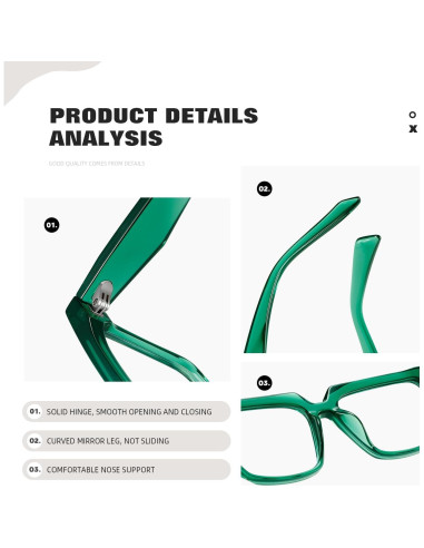 Gafas de luz azul TIANYESY unisex verdes - Protección UV