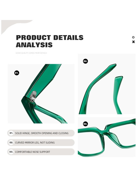 Gafas de luz azul TIANYESY unisex verdes - Protección UV