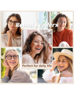 EASY READ 3 Pares Gafas de Lectura Redondas con Luz Azul 2