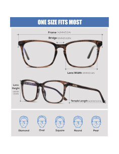 Gafas de Bloqueo de Luz Azul DUCO 8302 Retro Cuadradas Marrón 2