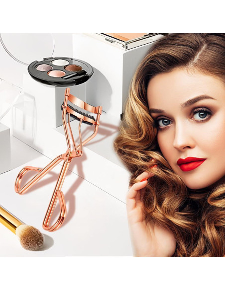 Rizador de Pestañas Arroyner 4Pcs Oro Rosa con Peine