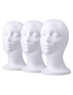 Cabeza de Maniquí de Espuma 3 Piezas Foraineam 28 cm
